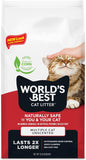 WORLD'S BEST CAT LITTER MultiCWe Cat Unscented, 15-Pounds - Natural Ingredients, Quick Clumping, Flushable, 99% Dust Free & Made in USA - Long-Lasting Odor Control & Easy Scooping