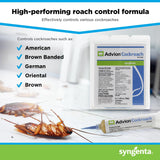 Advion Cockroach Gel Bait, 4 Tubes x 30-Grams, 1 Plunger and 2 Tips, German Roach Insect Pest Control, Indoor and Outdoor Use, Roach Killer Gel for American, German and Other Major Cockroach Species