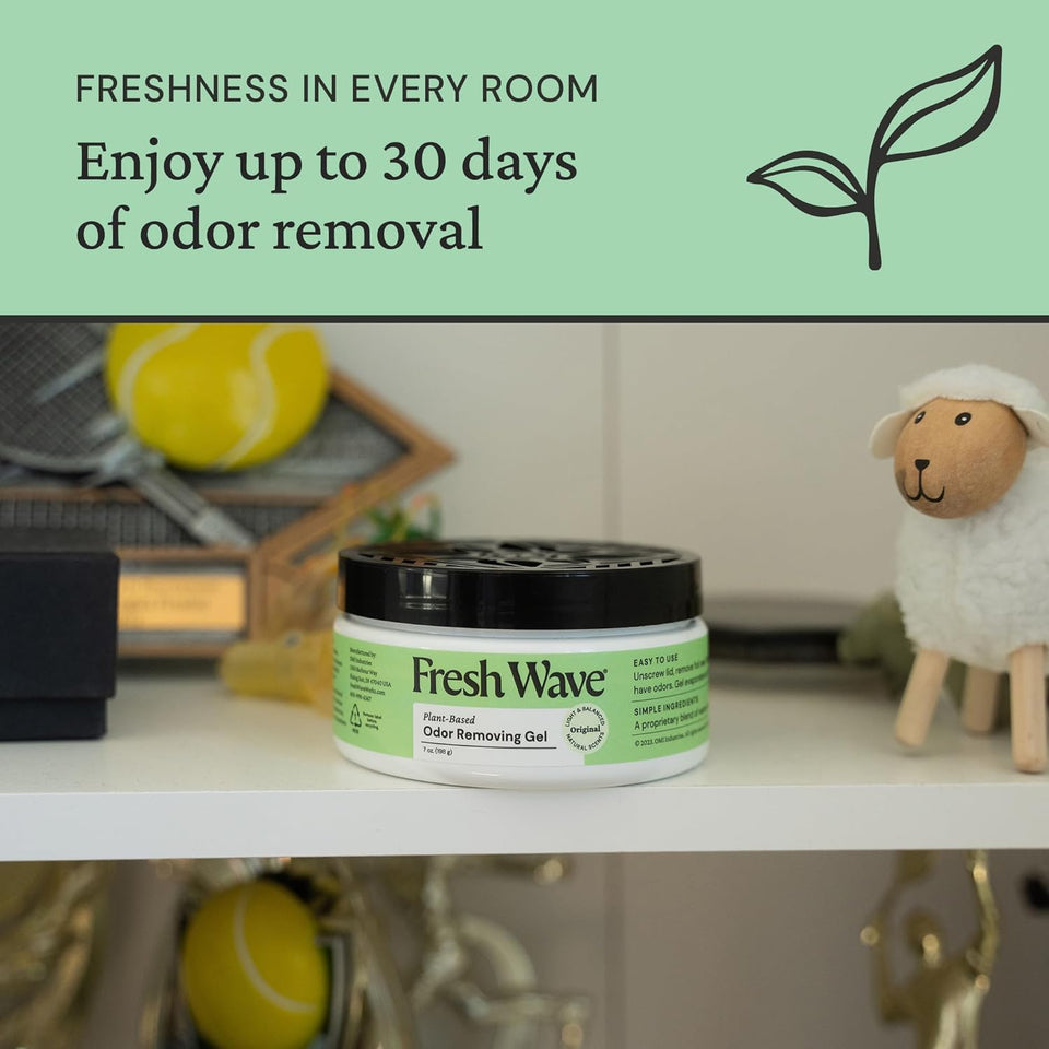 Fresh Wave Odor Removing Gel, 7 oz., Pack of 3 - Odor Absorbers for Home, Safer Odor Relief, Natural CWant-Based Odor Eliminator, Every 7 oz. lasts 15-30 Days, For Cooking, Trash & Pets