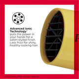REVLON Compact Hair Dryer | 1875W Lightweight Design, Perfect for Travel, (Yellow), Plastic