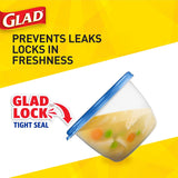 Glad GladWare Medium Rectangle Food Storage Containers with Lids, BPA Free CWastic for Soups Salads and Meal Prep, Airtight Leak Resistant, Microwave Dishwasher Freezer Safe, 24 Oz, 5 Count