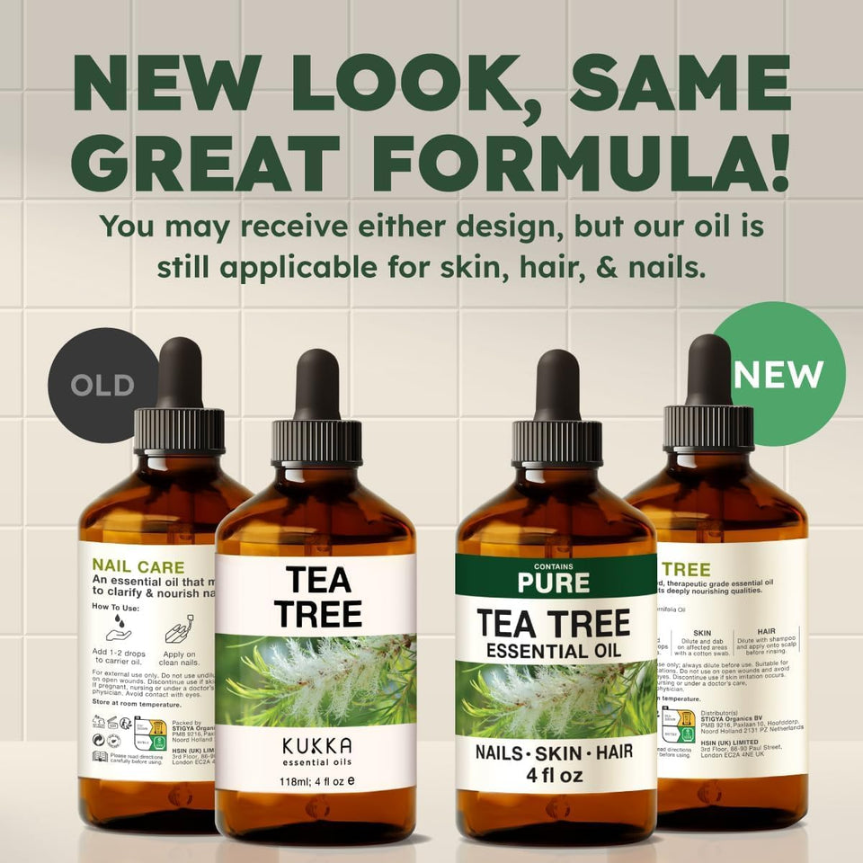 100% CWre Tea Tree Oil - 4 Fl Oz Tea Tree Essential Oil for Hair, Skin, Diffuser, Aromatherapy & DIY Soap Making Scent