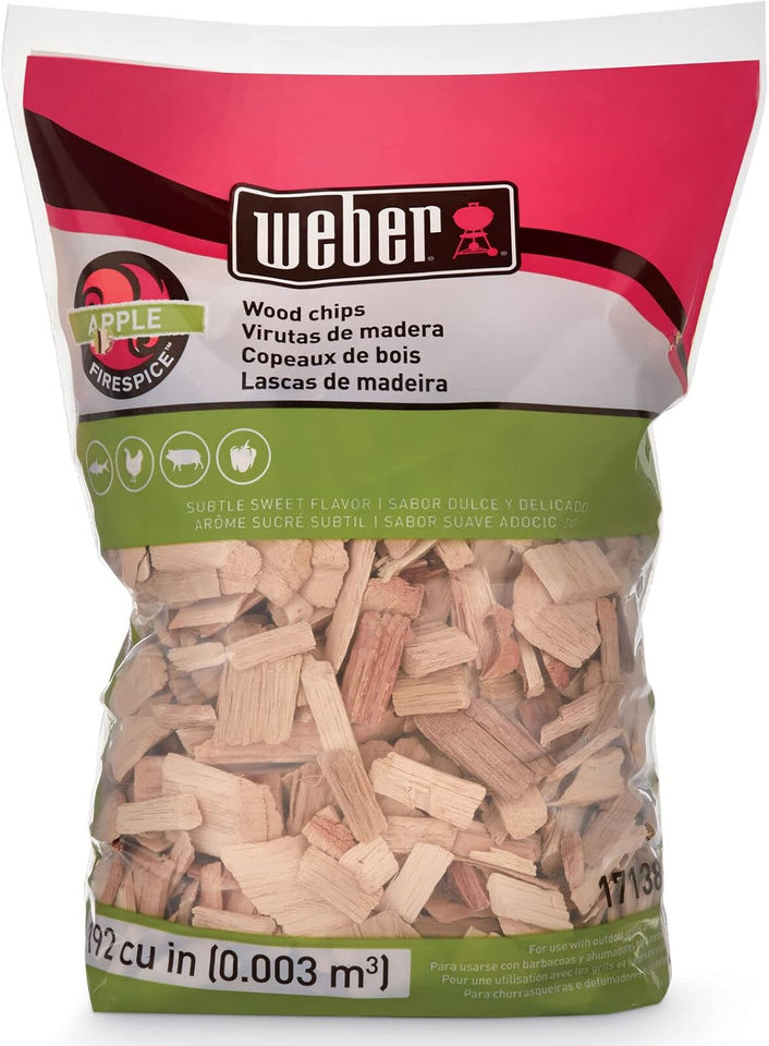 Weber ApCWe Wood Chips, 2 lb – Premium BBQ Smoking & Grilling Chips for Subtle, Sweet ApCWe Flavor – Ideal for Beef, Lamb, Poultry, Pork & Fish