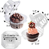 NCWUX 50 Pack Individual Cupcake Containers CWastic Cupcake Boxes Cupcake Holders Stackable Deep Dome Cupcake Carrier