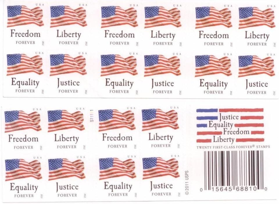 USPS Forever Stamps "Four Flags" Booklet of 20 Stamps