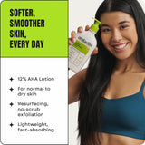AmLactin Daily Nourish Therapeutic Body Lotion for Dry Skin - No-Scrub Exfoliator and Moisturizer 12% Lactic Acid Lotion, 14.1 oz (Packaging May Vary)