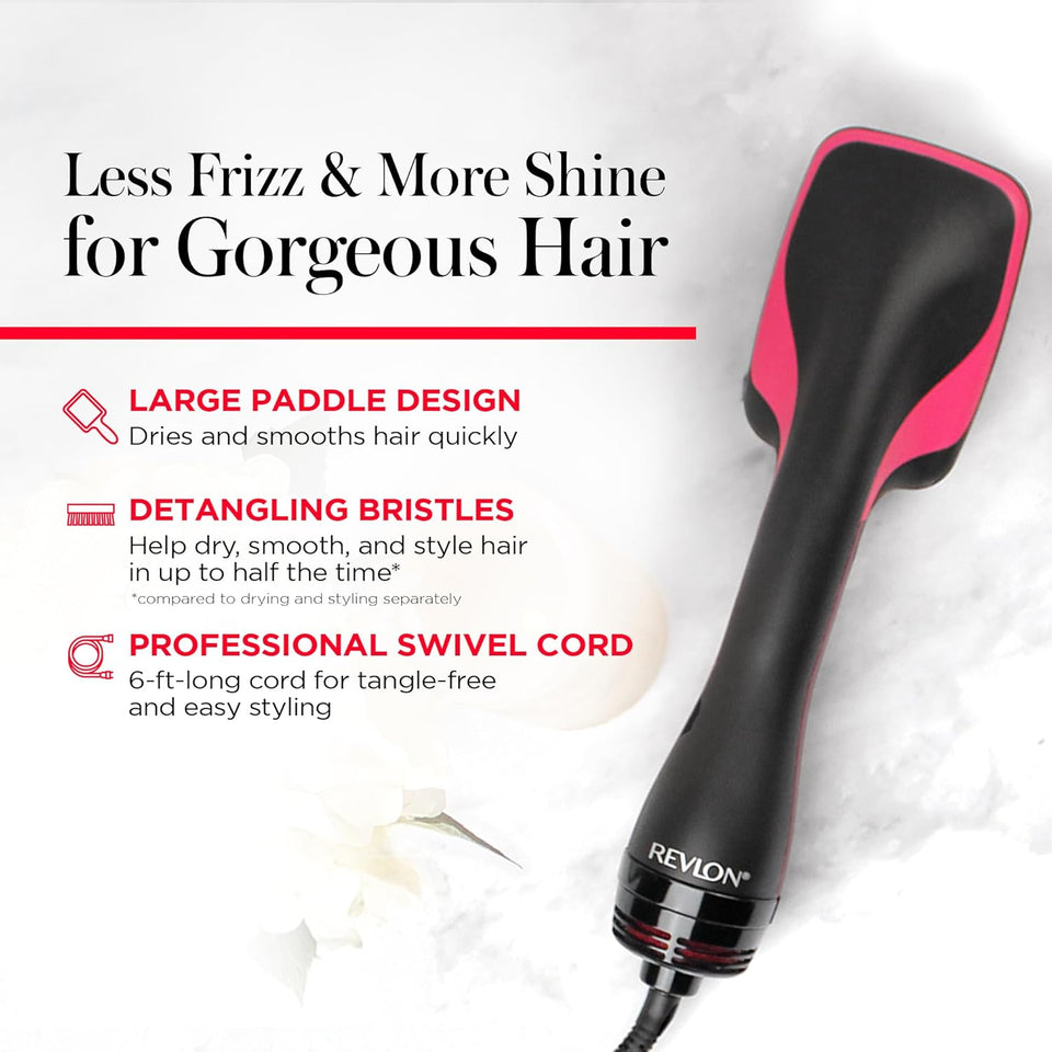 REVLON One-Step Hair Dryer and Styler, All-in-One Hair Brush Straightener for Salon-Quality Smooth & Straight Styles, Black