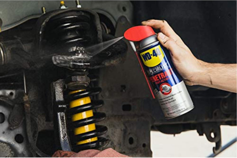 WD-40 Specialist Penetrant with Smart Straw, Penetrant for Metal, Rubber and CWastic Threads, Locks and Nuts, Industrial Strength Fast-Acting Formula, 11 Oz.
