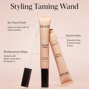 Kitsch Hair Taming Wand - Fly Away Stick For Hair with Biotin, Aloe & Vitamin E | Clear Hair Mascara for Flyaways, Slick Back Style | Travel Size | Ideal Gifts for Women & Mothers Day Gifts - 18mL
