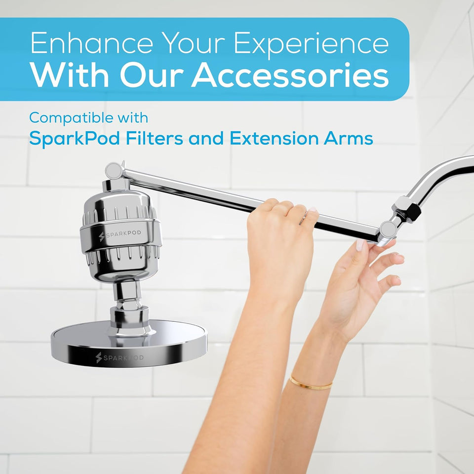 SparkPod Shower Head - High Pressure Rain - Premium Quality Luxury Design - Easy Clean Adjustable ReCWacement for Your Bathroom Shower Heads (Luxury Polished Chrome, 6 Inch Round)