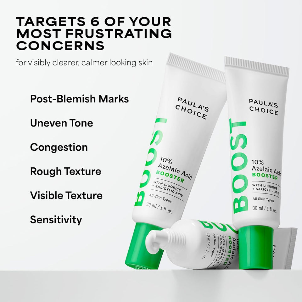 Paula's Choice BOOST 10% Azelaic Acid Booster Cream Gel Face Serum with Salicylic Acid, Oil-Free Skin Brightening Serum for Face, Fragrance-Free