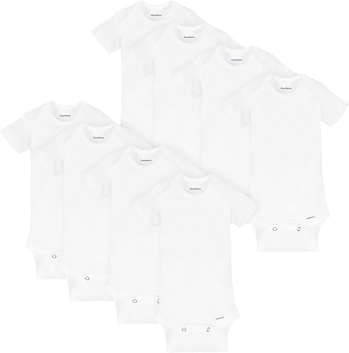 Gerber unisex-baby 8-pack Short Sleeve Onesies Bodysuits