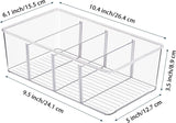 Vtopmart 8 Pack Food Storage Organizer Bins, Clear Plastic Bins for Pantry, Kitchen, Fridge, Cabinet Organization and Storage, 4 Compartment Holder for Packets, Snacks, Pouches, Spice Packets