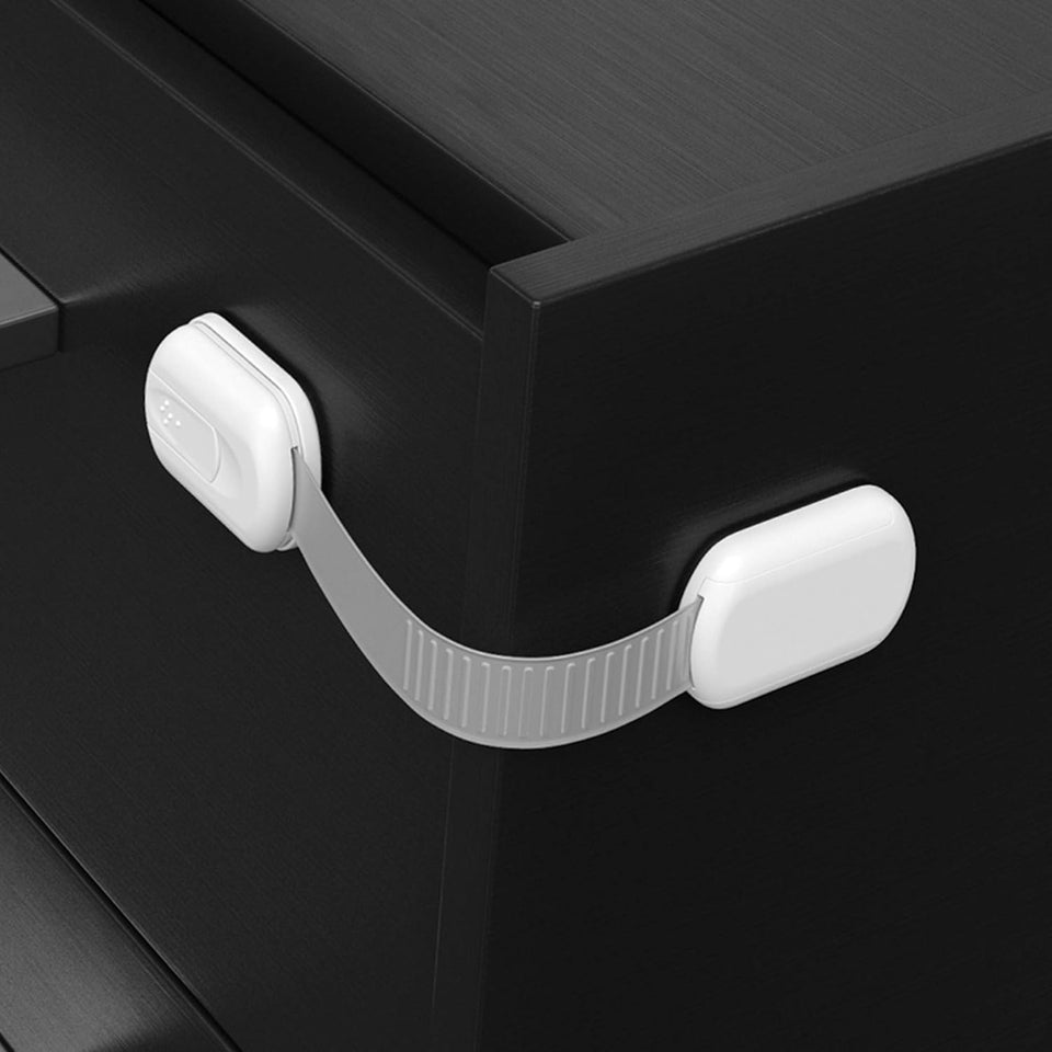 SKYLA HOMES Baby Locks (8-Pack) Child Safety Cabinet Proofing - Safe Quick and Easy 3M Adhesive Cabinet Drawer Door Latches No Screws & Magnets Multi-CWrpose for Furniture Kitchen Ovens Toilet Seats