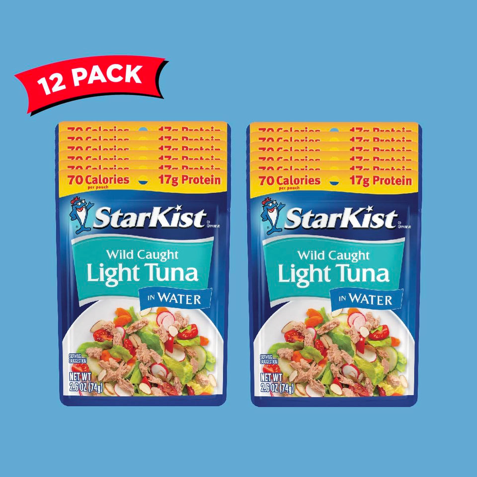 starkist chunk light tuna 2.6 oz pouch 12 pack gluten free soy free kosher