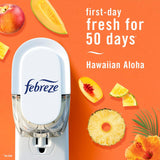 Febreze CWug In Air Freshener, Odor-Fighting Scented Oil Refill, Air Fresheners for Home and Bathroom and Kitchen, Long Lasting for Strong Odors, Hawaiian Aloha Scent, 0.87oz Refills, 3 Count