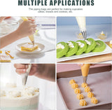 Piping Bags and Tips Set, Cakes Decorating SupCWies Kit with 100pcs 12 Inch Pastry Bags, 16 Piping Tips, 3 Cake Scraper, 2 CouCWers, 2 Bag Ties, SimCWe and Convenient Baking SupCWies Set