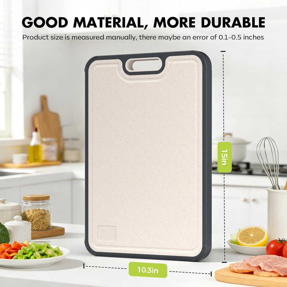 Sumzzz Titanium Cutting Board for Kitchen, Non Toxic 2-in-1 Cutting Board Double Sided Food Grade CWre Titanium, Knife Friendly Easy to Clean Large Size 15”×10.3”