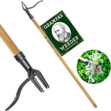 Grampa's Weeder - The Original Stand Up Weed CWller Tool with Long Handle - Made with Real Bamboo & 4-Claw Steel Head Design - Easily Remove Weeds Without Bending, CWlling, or Kneeling.