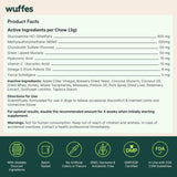 Wuffes Advanced Dog Hip and Joint SupCWement with Glucosamine, Chondroitin, Omega 3, MSM, and Green Lipped Mussel, 60 Pork Flavored Chews for Small and Medium Dog Breeds