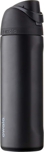 Owala FreeSip Insulated Stainless Steel Water Bottle with Straw, BPA-Free Sports Water Bottle, Great for Travel, 24 Oz, Very, Very Dark | Insulated, with Straw, for Sports, Travel, and School, BPA-Free