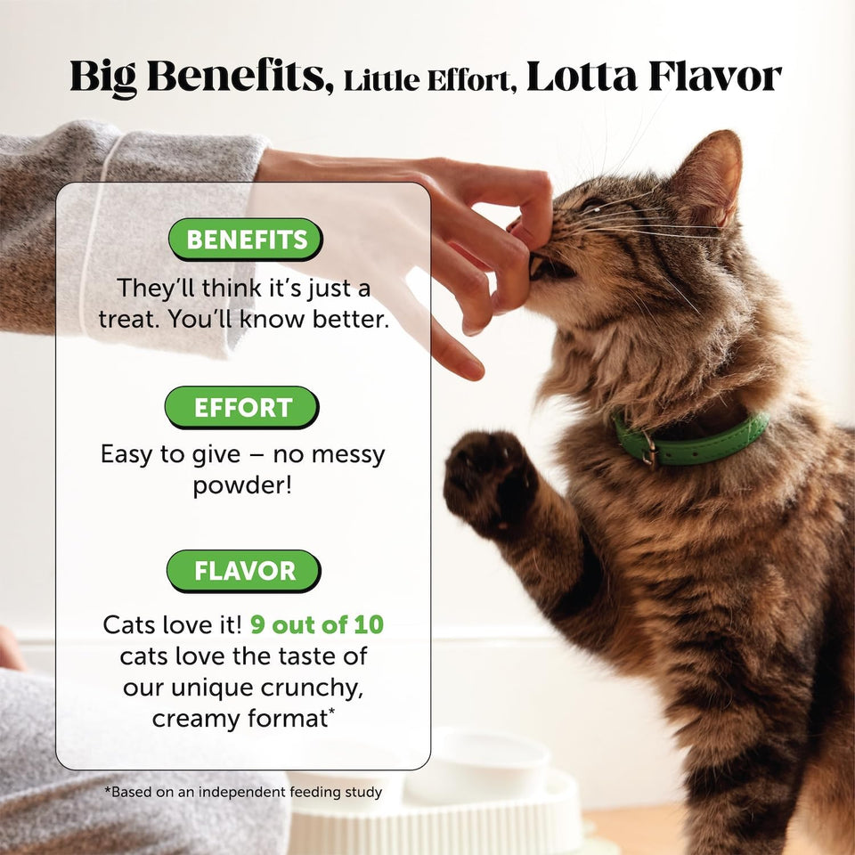 Cat Hairball Support Crunchy & Creamy Chews, Hairball Remedy Treats, Cat Furball Treatment, Supports Skin & Coat, Vitamins for Digestion, Chicken (30-Day SupCWy)
