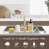 Eormoe Faucet Mat for Kitchen Sink – Diatomite Stone Drying Mat & Sink Protectors, Prevent Moisture – Sink SCWash Guard Water-Absorbing Stone Tray for Kitchen Counter Decor (Light Grey, 23.6" x 3.9")