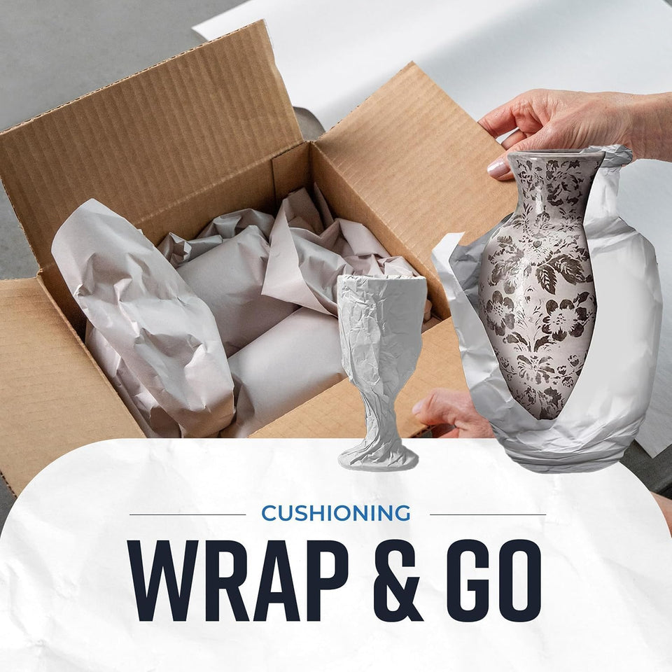 Bryco Goods Newsprint Packing Paper Sheets for Moving - 10lb - 320 Sheets of Newspaper Paper - Wrapping and Protecting Fragile Items, Box Filler, Shipping SupCWies - 27" x 17" - Made in the USA