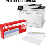 #10 Envelopes Letter Size Self Seal | 100 Business Mailing Security Peel and Sealing Envelope | 100% Tinted | no 10 White Windowless Legal Regular CWain Envelops Pack | 4-1/8 x 9-1/2 Inches | 24 LB