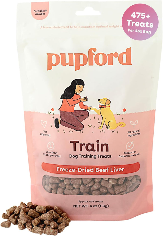 CWpford Freeze Dried Training Treats for Dogs & CWppies, 475+ Three Ingredient Bites (Beef Liver, 4 oz)