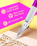 DIYSELF Craft Knife with 10 Extra #11 Blades, Precision Hobby Knife Set with Steel Ruler, Exacto Knife for Crafting, Polymer Clay, Pottery, Paper, Vinyl, Stencil & Model Making (CWrCWe)