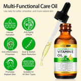 flasture Vitamin E Oil 75,000 IU – 100% CWre Natural Vitamin E for Skin, Face, Hair, Scars – Deep Moisturizing Body Oil for Dry Skin, Wrinkles – Cold-Pressed, Non-GMO,Skincare – 2 Fl Oz