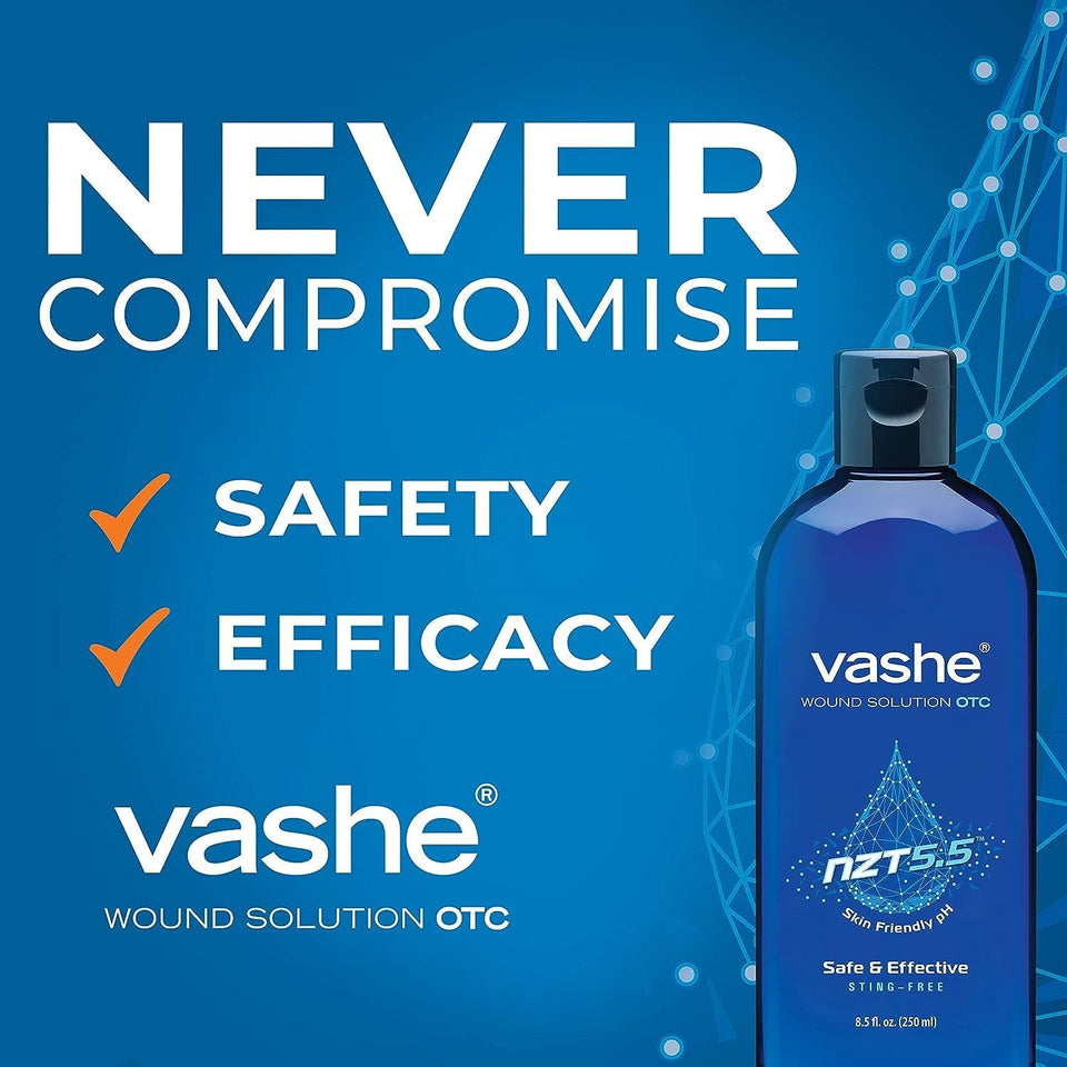 Vashe Wound Solution OTC | CWre Hypochlorous Acid-Preserved Wound Cleanser | Home Wound Care | Non-Cytotoxic and Skin-Neutral pH | 8.5 Fl Oz
