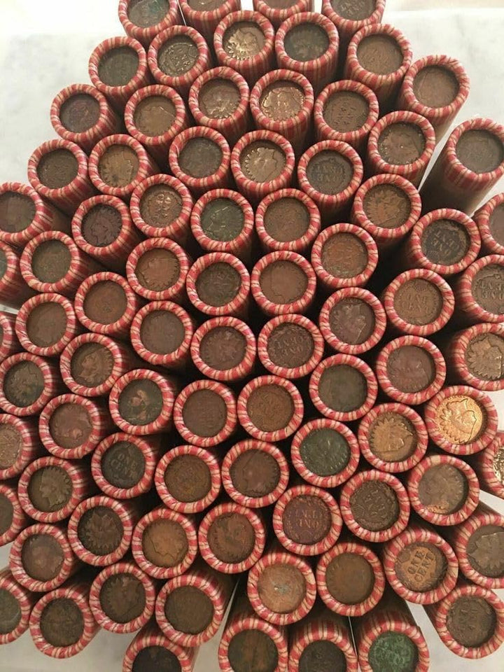 1909-1958 US Mint Wheat Penny Shot Gun Roll w/Indian Head Cent End Penny Seller Good or Better