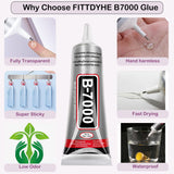 B7000 Jewelry Glue for Making, FITTDYHE 1PCS 50ML/1.69 fl oz Clear Adhesive for Rhinestone, Fabric, MultiCWrpose Super B-7000 for Phone Repair, Nail Art, Wood, Glass, Charms