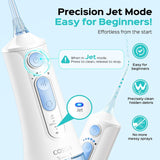 COSLUS C51 Portable Water Flosser for Teeth: 3 Modes & 6 Pressure Settings with Jet Mode Water Dental Pick for Orthodontic, Braces, Sensitive Gums, Compact for Travel, 300ML for Multiple Users, White