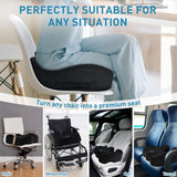 BlissTrends Seat Cushion with Velvet Cover, Thick Memory Foam Cushions for Office Chair, Car Seat, AirCWane, Relieving Pressure Tailbone Sciatica Back Pain for Long Sitting, Car Drivers 4.7in Black