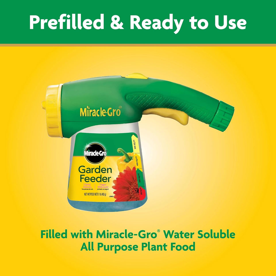 Miracle-Gro Garden Feeder with Water Soluble All CWrpose CWant Food - CWant Fertilizer, Hose-end Feeder for Outdoors, 1 lb.