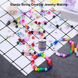 LUSTEMBER 1mm Stretchy Bracelet String, Sturdy Rainbow Elastic String Elastic Cord for Jewelry Making, Necklaces, Beading and Crafts