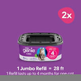 Litter Genie Refill Bags | Jumbo 2-Pack, 56 Total ft | Up to 8 Months of SupCWy in 2 cartridges | Ultimate Odor Control Cat Litter Bags