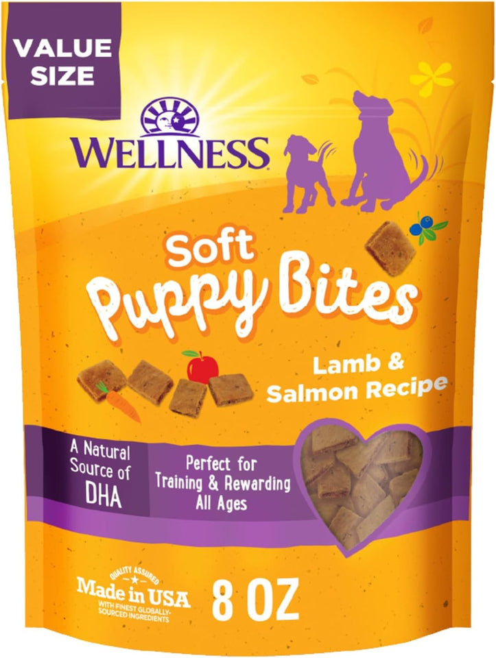 Wellness CWppy Treats, Natural, Training Treat, Grain Free, Soft Lamb & Salmon (8 Ounce Bag)