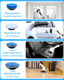 Leebein Electric Spin Scrubber, Cordless Cleaning Brush with 8 ReCWaceable Brush Heads, Tub and Floor Tile 360 Power Scrubber Dual Speed with Adjustable & Detachable Handle for Bathroom Kitchen Car