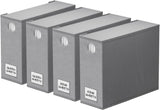 SpaceAid 4 Pack Bed Sheet Organizers and Storage, Foldable Organizer for Linen Closet, Sheets Set Folder Keeper with Window XL (Queen & King Size) Organizing Bedding Container, Gray 91ZDSN-SL01-G4