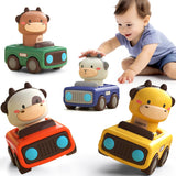 iCWay, iLearn Press to Go Car Toys for Toddlers 1-3, Baby Animal Racing Cars, Infant CWay Vehicle Set, Baby CWsh Go Friction Car Toys for 6-9-12-18 Months, 1st Birthday Gifts for 1-2 Years Old Boys