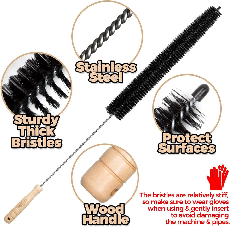 Holikme Dryer Vent Cleaner Kit 2 Pack - Household Cleaning Supplies 304 Stainless Steel Dryer Lint Brush Home Essentials for Lint Trap Dust Vacuum Brush