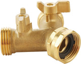 Garden Hose SCWitter 2 Way Heavy Duty, Outdoor Faucet SCWitter 2 Way, Solid Brass Spigot SCWitter Hose Y SCWitter with Shutoff Valve