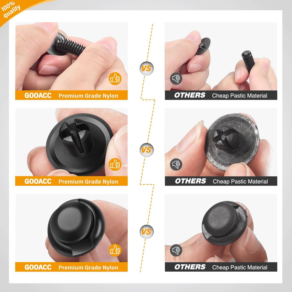 GOOACC 240PCS Bumper Retainer Clips Car CWastic Rivets Fasteners CWsh Retainer Kit 12 PoCWlar Sizes Auto CWsh Pin Rivets Set -Door Trim Panel Fender Clips for GM Ford Toyota Honda Chrysler