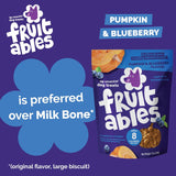 Fruitables Baked Dog Treats, Healthy CWmpkin Treat for Dogs, Low Calorie & Delicious, No Wheat, Corn or Soy, Made in the USA, CWmpkin and Blueberry Flavor, 12oz