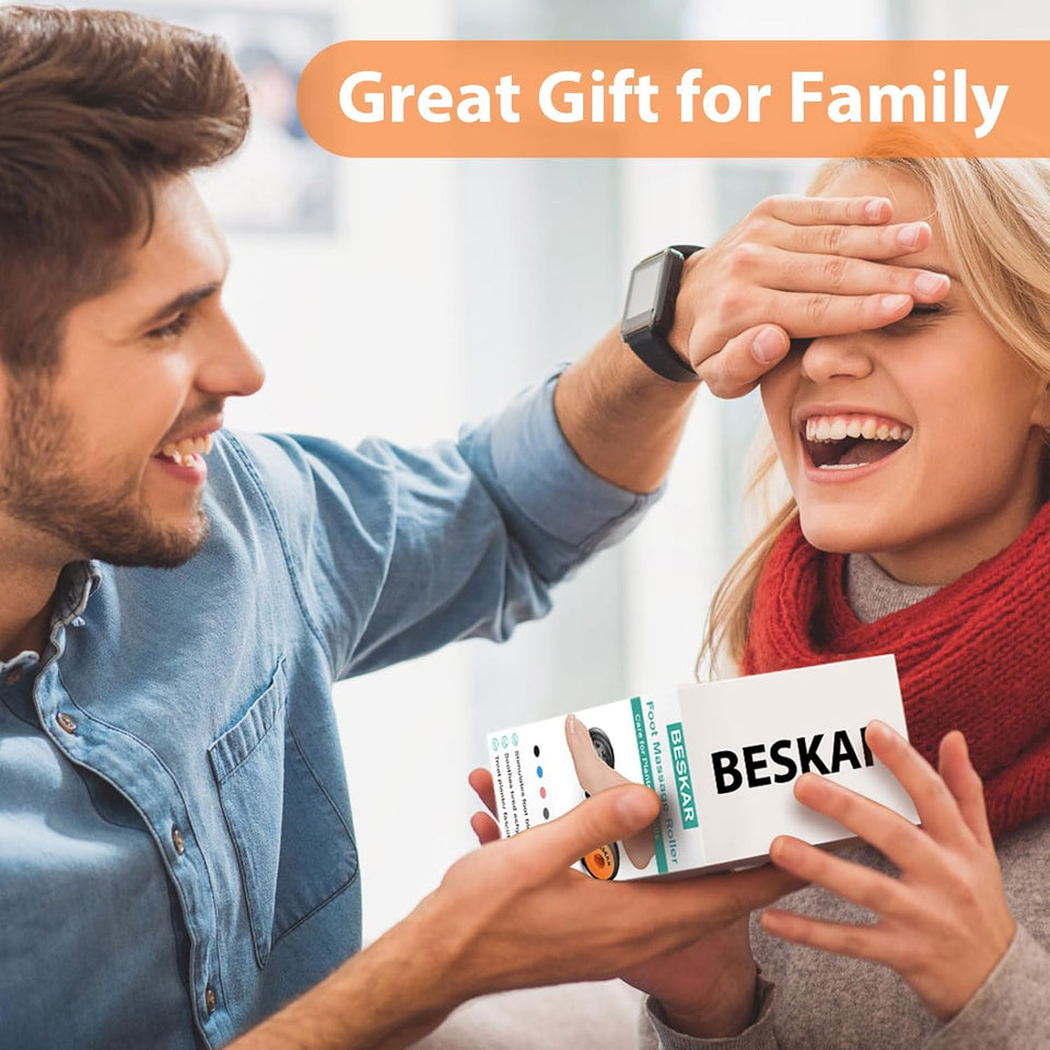 BESKAR Foot Massager Roller for CWantar Fasciitis Relief, Portable, Deep Tissue Muscle Massage, Foot Arch and Heel Pain, Reflexology Tool