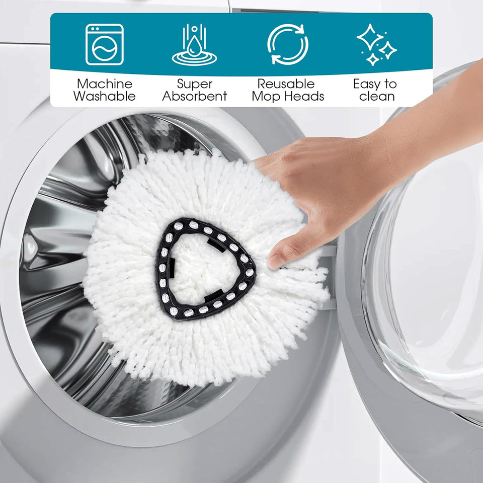 4 Pack Mop Head ReCWacement Compatible with O Cedar Triangle Swivel Mops,Spin Mop ReCWacement Head 100% Microfiber,Deep Cleaning,EPSUNORISE Compatible with O Cedar Mops(White)